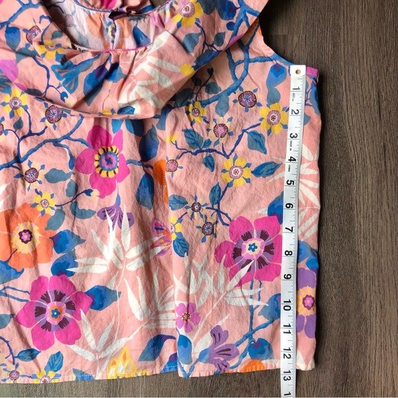 J. Crew x Liberty of London Tank Top Size XS Pink Floral Colorful Garden Fairy - Picture 5 of 6